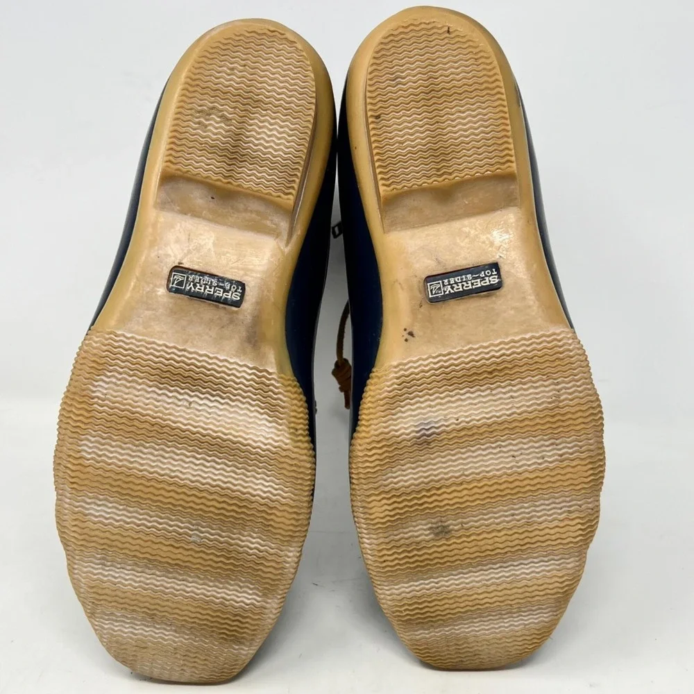 Sperry Womens Saltwater Duck Boots Waterproof Blue Brown‎ Leather STS91175 Sz12 - Picture 10 of 11